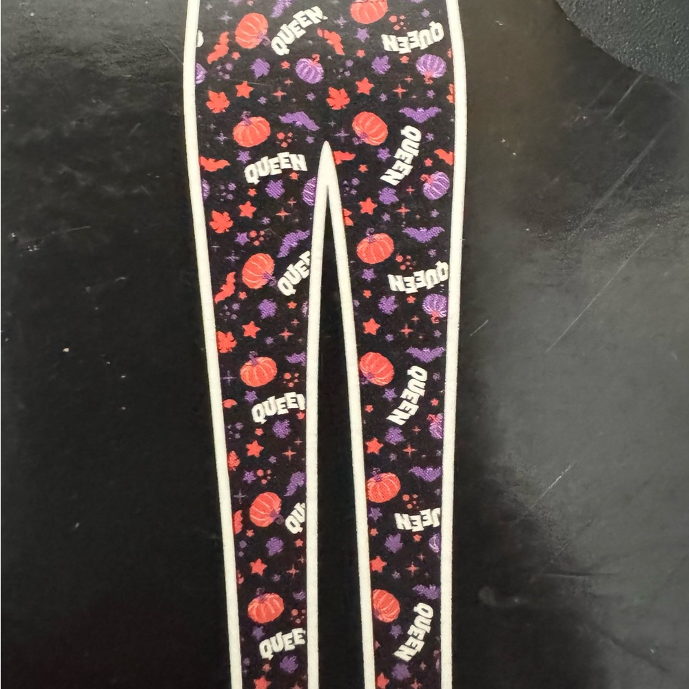 QUEEN Spooky Halloween Ladies Leggings Super Soft PUMPKINS & BATS Large 12/14